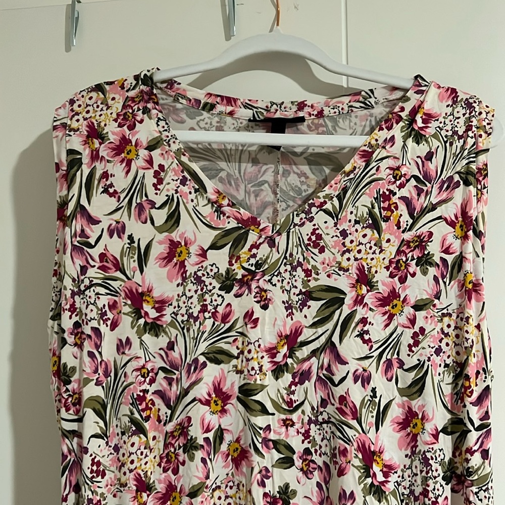 Lane bryant printed midi dress side tie 14/16
